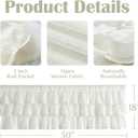jinchan Ruffled Valance Curtain Slubbed Crossed Hatch Kitchen Valance Cottagecore for Living Room 18 Inch Farmhouse Voile Sheer Shabbychic Half Window Treatment Rod Pocket 1 Panel Off White