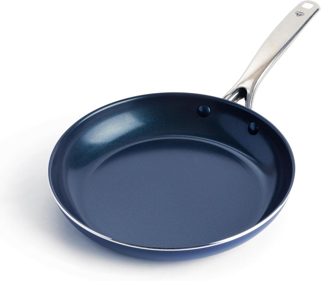 Blue Diamond 10" Diamond Infused Ceramic Nonstick Frying Pan Skillet, Blue | PFAS-Free Ceramic Nonstick, Dishwasher & Oven Safe, Stay Cool Handle, Durable Metal Utensil Safe, Egg & Omelet Pan