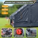 Inflatable Camping Tent,Easy Set up with Electric Air Pump, Waterproof Blow Up Tent for Adults, Portable Outdoor for Camping&Hiking, 9.8ft X 7.2 ft for 4-6 person