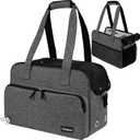 PetAmi Small Dog Purse Carrier, Soft-Sided Pet Carrier Bag with Pockets, Portable Puppy Cat Travel Handbag Tote, Airline Approved Breathable Mesh, Poop Bag Dispenser, Sherpa Bed, Max 18 lbs, Dark Gray (Heather Charcoal)
