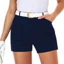 AOBUTE Women 3" Athletic Hiking Shorts Quick Dry Golf Shorts with Pocket (Blue, S)