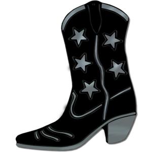 Foil Cowboy Boot Silhouette (black) Party Accessory (1 count)