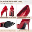 Womens High Heels 4 Inch Closed Pointed Toe Pumps Stiletto Heels for Women Dress Sexy Wedding Pumps, (6.5, Shinny Red)
