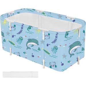 STARBRILLIANT Portable Foldable Bathtub,Soaking Standing Bath Tub for Shower Stall, Easy to Assemble Collapsible Bathtub, Suitable for Travel, Camping and Outdoor Activities (45inch)