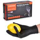 ANBOSON Nitrile Gloves ISO 13485 - Food Gloves - Textured Finger 2X Grip Powder Free and Latex Free 6 Mil Rubber Gloves for Chef, Fisher, Butcher - Kitchen, Hotel and Bakery - Medium, Black of 100 Pcs