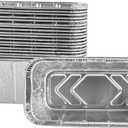 (50 Pack) 1Lb mini Loaf Pans Heavy Duty Disposable Aluminum Foil Bread Tins Standard Size 
8"L x 3.7"W x 3"Th
 Oven Safe Sturdy Small Bread Tin Pans 1 Pound Loaf Pans