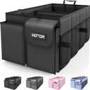 HOTOR Trunk Organizer - Car Organizer, Foldable Trunk organizer for SUVs & Sedans, Sturdy Car Organization for Car Accessories, Tools, Sundries, Black, 2 Compartments, 21.3"×12.6"×10.6"