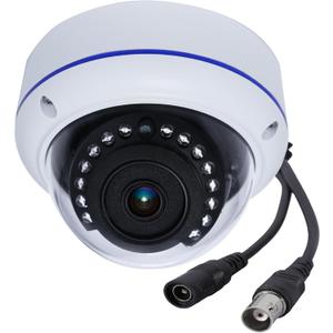 HD 1080P 360 Degree Dome Surveillance Cameras Indoor Outdoor 4 in 1 (TVI/AHD/CVI/CVBS BNC Analog System) 1.44mm Fisheye CCTV View Round Wide Angle Security Camera Coax