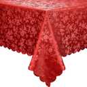 smiry Waterproof Vinyl Tablecloth, Rectangle Heavy Duty Table Cloth, Wipeable Table Cover for Kitchen and Dining Room (Red, 60X102 Inch)