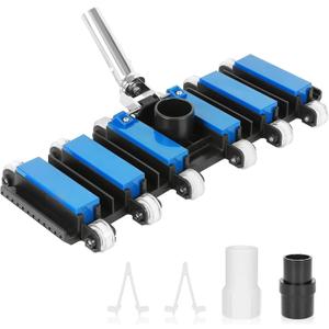 Pool Vacuum Head, Manual Pool Vacuum for Inground and Above Ground Pools Flexible Swivel Pool Head with Integrated Bottom Brush Swimming Pool Head for Absorb - 19 Inch Brush