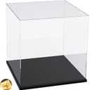 DuvinDD Acrylic Display Case Box for Collectibles Lego Figure Clear Assemble Display Box Countertop Dustproof Protection Showcase Toys Action Figure Stand Home Storage Box with Base (17x17x17 inch)