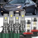 QIFANSAIL Compatible with 20112014 Hyundai Sonata Fog Lights Bulbs Combo, 1:1 Same Size, 6000K Cool White, PlugandPlay, 6Pack