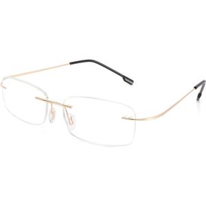 FEISEDY Lightweight Rimless Titanium Stainless Steel Anti-Blue Light Reading Glasses B2686 (Gold) 1.5