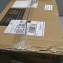 Goodluck 352 Piece Black Dinnerware Set for 50 Guests, Black Square Plastic Plates with Gold Trim, Include: 100 Plastic Plates, 50 Rolled Napkins, 50 Cups, 50 Cutlery Set and 2 Tablecloth