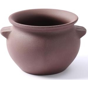 Olla de Barro para Caf 1.2L con Asas Olla Pequea para Estufa, Purple Clay Pot for Coffee, Hot Drinks and Sauces