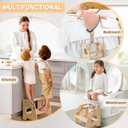 Toddler Step Stool, Selucky Bamboo Height-Adjustable 2-Step Stool for Kids, Potty Training Stool with Handles for Bathroom Sink, Kitchen, Bedroom (Original)