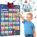 LEARNING BUGS Press to Learn Phonics, Interactive Letters and Sounds Talking Poster, Preschool & Kindergarten Learn to Read, Ages 3+