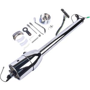 GELUOXI 30'' Finished Chrome Stainless Steel Tilt Automatic Steering Column Shift Indicator with 9 Hole Wheel Adapter No Key