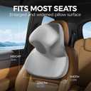 BEBAS Car Headrest Pillow, Ergonomic Neck Pillow with Memory Foam, Enlarged Surface for Head Neck Shoulder Support, Breathable Removeable Car Seat Pillow for Pain Relief(Gray, 1 Pack)