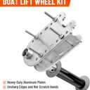 2 Pack Boat Lift Wheel Kit, Adjustable Boat Lift Wheel Bracket, Aluminium Mounting Plates for Boat Lift Installation Wheel Kits, Fit Universal Lifts and Dock Shafts