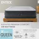 INTEX Dura-Beam Deluxe Comfort-Plush Elevated: Fiber-Tech Queen Size Built-in Electric Pump 18in Bed Height 600lb Weight Capacity