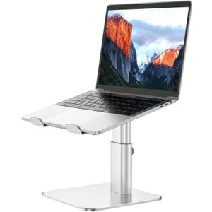 BESIGN LSX6N Laptop Stand, Ergonomic Adjustable Notebook Riser Holder, Computer Stand Compatible with Air, Pro, Dell, HP, Lenovo More 10-15.6" Laptops, Silver (Standard for Sit Work(H5.60-8.6in)
