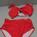 High Waisted Two Piece Swimsuit-Womens Bikini Set Tummy Control Bathing Suit Modest Full Coverage Bikini 2025 (Medium, Red)