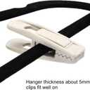 Velvet Hangers Clips, 20 Pack Ivory Pants Hanger Velvet Clips, Strong Hanger Clips Perfect for Thin Felt Hangers