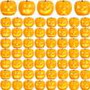 50 Pcs Halloween Mini Resin Pumpkins, Scary Ghost Faced Miniature Resin Pumpkins Bulk Ornaments for Halloween Fall Garden Dollhouse Decor DIY Crafts Party Favors Gift