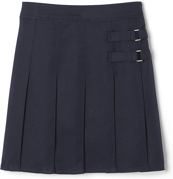 French Toast Girls' Adjustable Waist Pleated-Front Two-tab Scooter Navy Blue 10