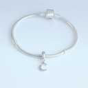 Sambaah Alphabet Charm Letter Beads Solid 925 Sterling Silver with Cubic Stones, Complete A~Z Gift Options fit Pandora European Bracelets(C)