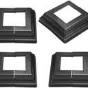 uxcell 4Pcs Post Base Cover, 5"x4.75" (Internal Size 2.38"x2.38") PVC Split Style Post Skirt, Porch Column Wrap for Post Fence Deck Cable Railing Baluster Stair Rails, Black