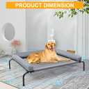 42''Cooling Elevated Dog Bed with Pillow,Outdoor Indoor Raised Dogs Bed with Six Support Feet,Breathable Dog Cot Beds Teslin Medium Large Size Dogs,Pet Hammock Beds, Pet Beds with 4 Ice Pack (Medium)