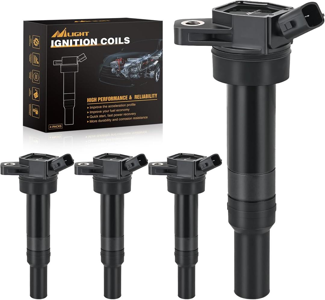 Nilight Ignition Coil Packs Set of 4 Fit UF651 for Hyundai KIA 2011 2012 2013 2014 2015 2016 17 18 19 2020 Tucson Elantra Soul FORTE 1.8 2.0L OE# 5C1861 C1804 1788511 273002E000 (2-pin) Ignition Coils