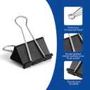 Eclirgan 1.2-Inch Medium Paper Clamp with Heavy-Duty/Rust-Resistant/Folding,96-Pack Thick Metal Binder Clip in 8 BoxesBlack Paper Clips Set for DIY/Crafts/File/Paperwork