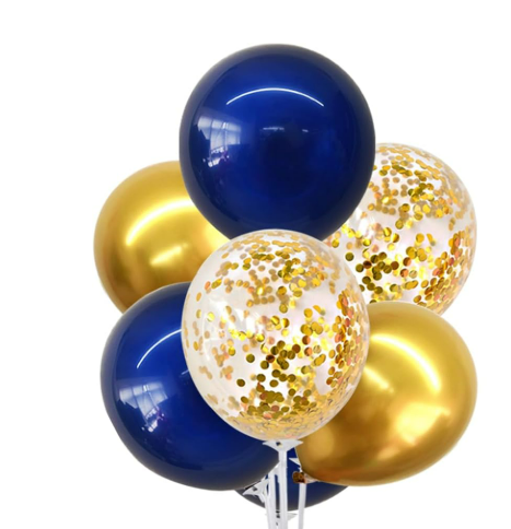 TONIFUL 4 Set Navy Blue Gold Balloon Centerpieces for Table,Balloons Stand Kit for Graduation Decorations 2026 Class of 2026 Party Decorations,Retirement,Anniversary,Homecoming,Birthday Decoration