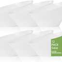 bUCLA 12 Pack White Plastic Serving Bowls - 54 OZ Angled Table Salad and Fruit Bowls Disposable for Chip&Candy - Ideal for Party & Wedding