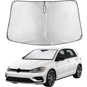 EcoNour Windshield Sunshade Compatible for Volkswagen VW Golf MK7 2013-2016 2017 2018, Sun Visor for Front Windshield & Window Sun Shade Cover, UV Heat Blocker & Protector, Car Accessories