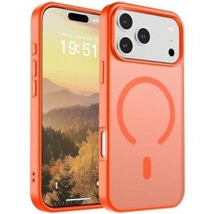 SUPFINE Magnetic for iPhone 17 Pro Max Case (Compatible with MagSafe)(Military Grade Drop Protection) Translucent Matte Shockproof with Anti-Fingerprint Phone Cover 2025,Orange