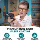 Prospek Blue Light Glasses for Kids (+0.5 Magnification), High Optical Quality Clear Lenses, SHARP. Computer Blue Light Blocking Glasses for Children 5-12y.o.