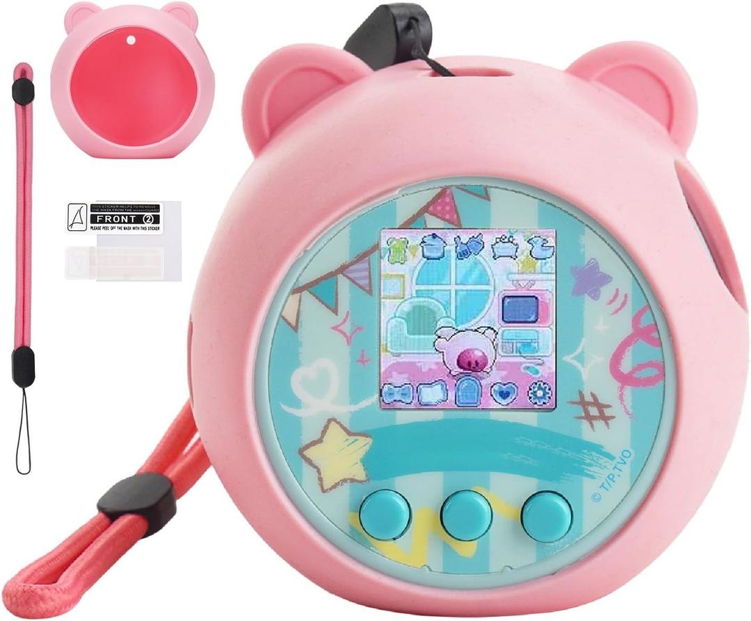 YouKnow Silicone Case Compatible with Punirunes Interactive Digital Toy, Protective Skin Sleeve for Punirunes Virtual Electronic Pets Accessories (Case Only) (Pink)