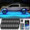 20Pods Segmented RGB LED Rock Lights Kit with APP/RF Remote Control, Upgraded Underglow Light Multi Zone Neon Underbody Lights Multi Color 12V Waterproof for Trucks Jeep UTV ATV Golf Cart Offroad SXS