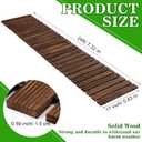 Landical 24ft Wooden Garden Pathway with Non Slip Surface Roll Out Boardwalk Walkways Road Floor Pathway Rustic Path Decorative Patio Pavers for Outdoor Garden Beach Wedding Party(Brown)