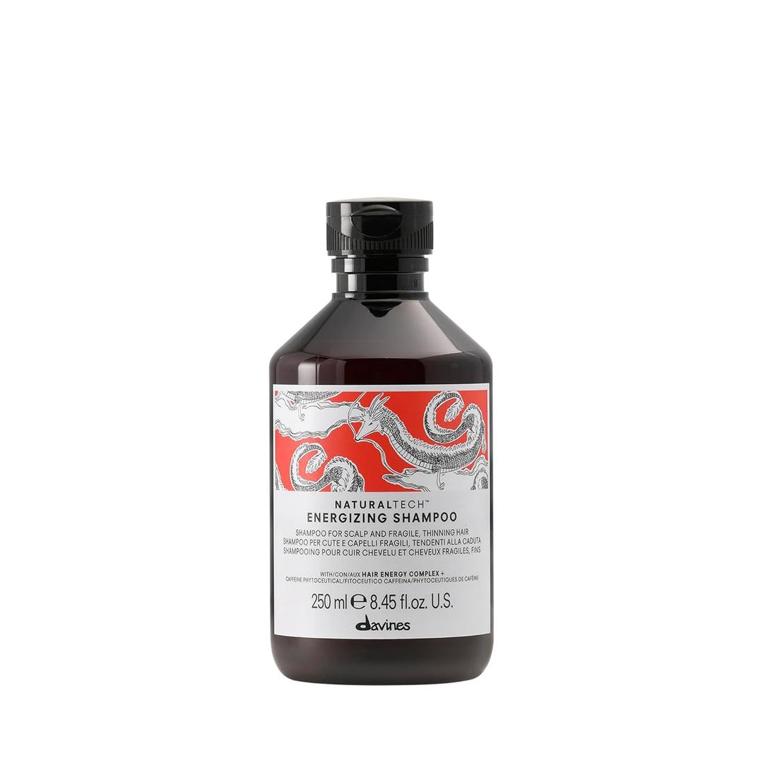 Davines Naturaltech Energizing Shampoo, Stimulating & Fortifying for Thinning Hair & Hair Loss  With Caffeine Phytoceuticals  Gentle Cleanser for Fragile Scalp, 8.45 Fl Oz