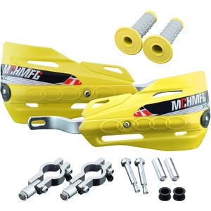 Dirt Bike Hand Guards with Grips - Universal Motorcycle Handguards for Pit Bikes ATV Motocross Enduro Yellow