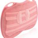 Kalolary Silicone Shower Foot Scrubber Mat, Large Foot Scrubber in Shower with Non Slip Suction Cups Foot Cleaner Brush to Clean Exfoliate and Massage Feet Without Bending Over Easy to Clean (Pink)