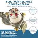Cavagna Kosan 924N RV Propane Regulator for RV Trailer, Auto Changeover Dual Cylinder Setup, 160000 BTU Capacity, Adjustable pressure and Corrosion resistant