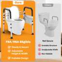 Toilet Safety Rails for Seniors, Adjustable Height & Width Toilet Safety Frame with Handles (350LB Capacity), Elderly Assistance Products for Handicapped, Foldable Toilet Bars Fits Any Toilet