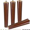 FoDau770 Brown Rubber Wood Furniture Legs 12 Inches, Straight Tapered Wood Feet Mid Century Sofa Legs Set of 4, 5/16" UNC Furniture Feet for Cabinet Couch Dresser Chair Ottoman Table