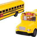 ArtCreativity Ultimate Yellow School Bus Toy Bundle - Lights, Sounds & Pull Back Action